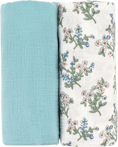 SERAPHY Muslin Swaddle Blankets Baby, 100% Cotton Muslin Baby Blanket for Newborn Boys Girls, Soft Breathable Receiving Blanket Large 47x47 inches, 2 Pack(Pink+Floral) in Saudi Arabia