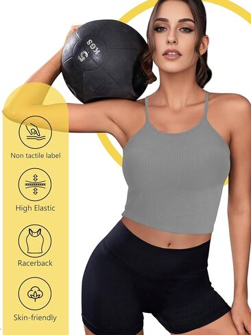 قميص بدون أكمام مضلع للنساء 2024، قمصان بدون خياطة للتمرين بظهر متسابق، قمصان قصيرة للرياضات الأساسية، قمصان قصيرة لرياضات اليوغا والخروج باللون الأبيض M (اقتصاص) in Kuwait