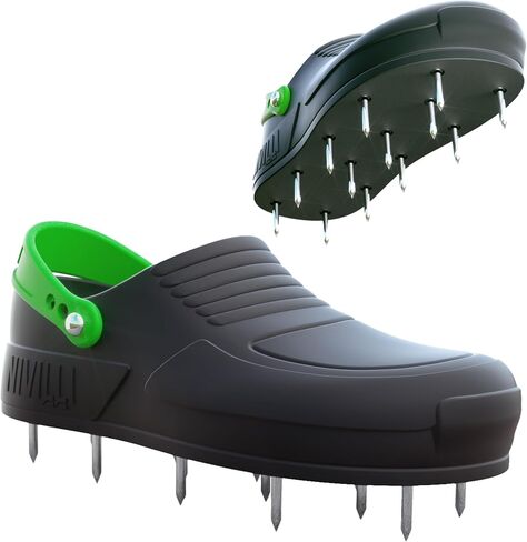 AIR - Nail Spike Shoe Clog for Easy Aerification and de-Aeration of The Lawn. (Small 7/10 US) Green in Saudi Arabia