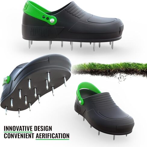 AIR - Nail Spike Shoe Clog for Easy Aerification and de-Aeration of The Lawn. (Small 7/10 US) Green in Saudi Arabia