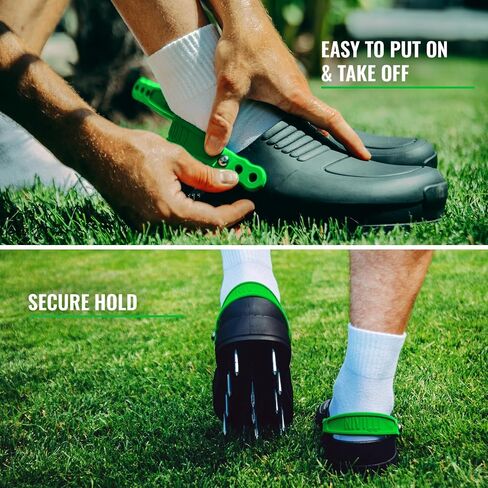 AIR - Nail Spike Shoe Clog for Easy Aerification and de-Aeration of The Lawn. (Small 7/10 US) Green in Saudi Arabia