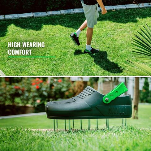 AIR - Nail Spike Shoe Clog for Easy Aerification and de-Aeration of The Lawn. (Small 7/10 US) Green in Saudi Arabia