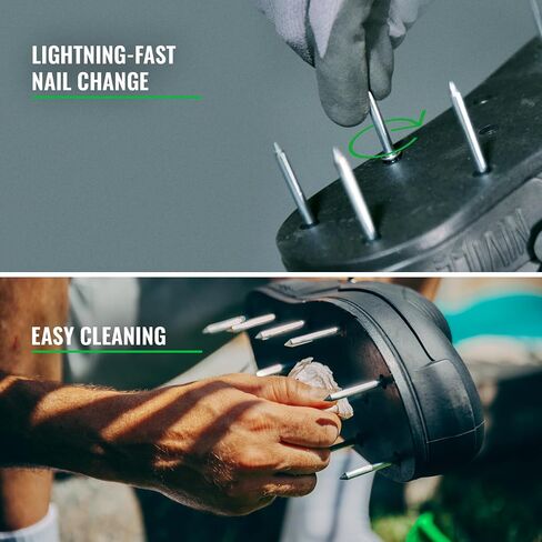 AIR - Nail Spike Shoe Clog for Easy Aerification and de-Aeration of The Lawn. (Small 7/10 US) Green in Saudi Arabia