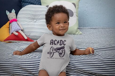 ACDC على وشك الروك مرة أخرى باللون الرمادي المنقط للأطفال الرضع الزاحف رومبير in Kuwait