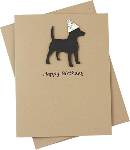 Rottweiler Birthday Card | Black Rottie Dog theme Pet Greeting cards | Confetti Party Hat in Kuwait