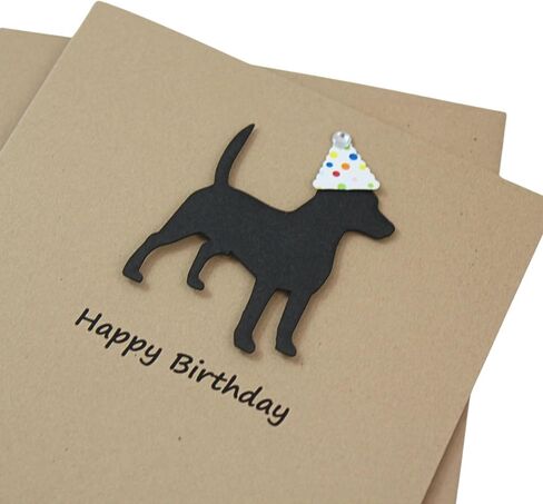 Rottweiler Birthday Card | Black Rottie Dog theme Pet Greeting cards | Confetti Party Hat in Kuwait