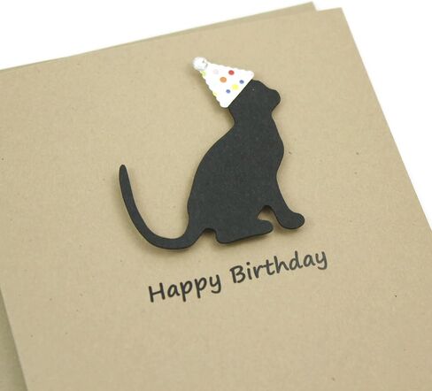 Rottweiler Birthday Card | Black Rottie Dog theme Pet Greeting cards | Confetti Party Hat in Kuwait