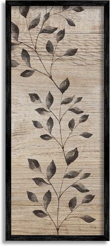 Stupell Industries Boho Botanical Rustic Pattern Giclee Framed Wall Art, Design by Yass Naffas Designs,Black Framed,10 x 24 in Saudi Arabia