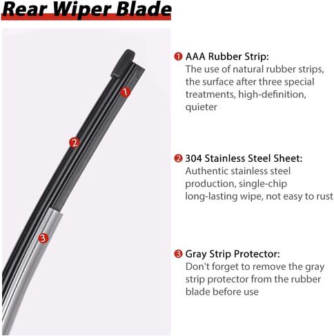 OTUAYAUTO Replacement for Ford Escape 2013-2021, Ford Explorer 2011-2019, Rear Windshield Back Wiper Arm Blade Set OEM BB5Z17526-C in Kuwait