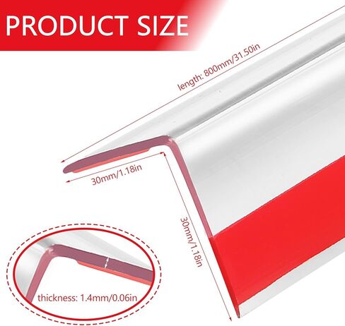 Wall Corner Protector, Clear Self-Adhesive Corner Guards for Walls, 2 PCS 31.5'' / 47.2'' Transparent Wall Corner Guard Edge Protector (31.5'') in Saudi Arabia