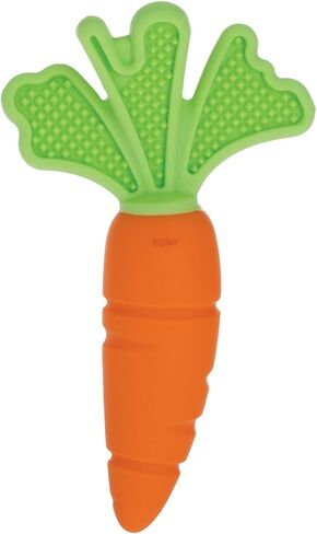 Nuby NanaNubs Banana Massaging Toothbrush and Realistic Silicone Carrot Teether with Massaging Bristles Combo - Gentle on Gums - 3 Months in Kuwait