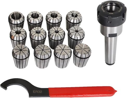 Findmall 14 قطعة ER-32 MT3 Chuck Spring Collet Chuck مجموعة مع مجموعة 1/16 بوصة - 13/16 بوصة وصندوق مناسب لآلة النقش CNC وأداة مخرطة الطحن in Kuwait