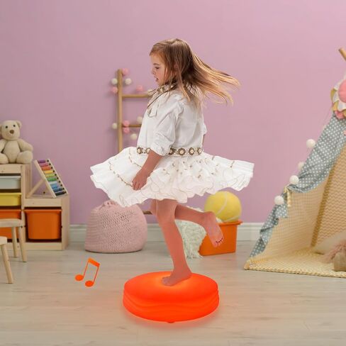 Light Up Musical Toys, Touch Sensitive Jumping Toy, LED Floor Tiles Kids Games, Interactive Active Toddler Toys with Piano Sounds, Red(Sol) in Saudi Arabia