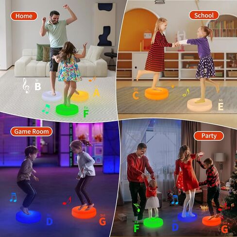 Light Up Musical Toys, Touch Sensitive Jumping Toy, LED Floor Tiles Kids Games, Interactive Active Toddler Toys with Piano Sounds, Red(Sol) in Saudi Arabia