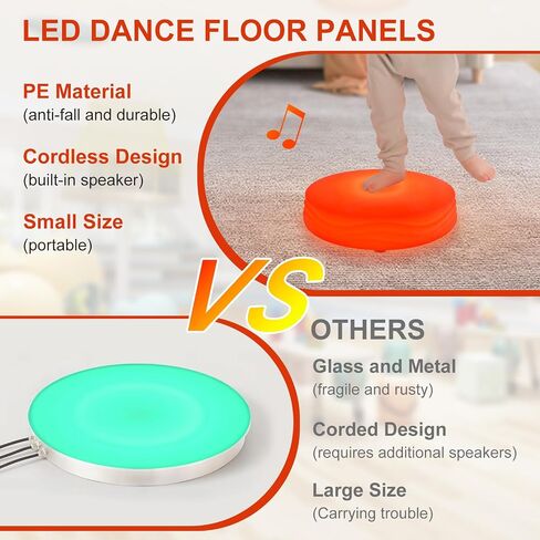 Light Up Musical Toys, Touch Sensitive Jumping Toy, LED Floor Tiles Kids Games, Interactive Active Toddler Toys with Piano Sounds, Red(Sol) in Saudi Arabia