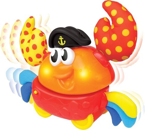 Winfun: Shakin 'N Wobble Crab - لعبة حركة بأضواء وأصوات، تمشية السلطعون الجانبية المفعلة بالأزرار، أضواء وامضة، لعبة حسية، للأطفال الصغار بعمر 9 أشهر فما فوق in Kuwait