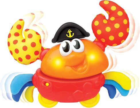Winfun: Shakin 'N Wobble Crab - لعبة حركة بأضواء وأصوات، تمشية السلطعون الجانبية المفعلة بالأزرار، أضواء وامضة، لعبة حسية، للأطفال الصغار بعمر 9 أشهر فما فوق in Kuwait