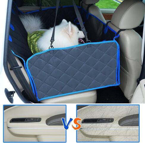 Back seat extender for dogs.hard bottom car seat cover for dogs with Mesh Window and Storage Pocket,dog travel accessories,Supports 400LB Waterproof Dog Hammock for Car Dog Car Bed for Car, SUV, Truck in Saudi Arabia