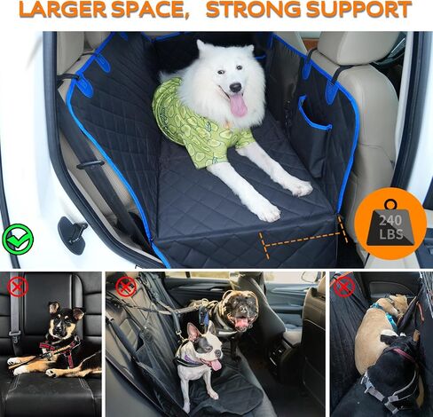 Back seat extender for dogs.hard bottom car seat cover for dogs with Mesh Window and Storage Pocket,dog travel accessories,Supports 400LB Waterproof Dog Hammock for Car Dog Car Bed for Car, SUV, Truck in Saudi Arabia