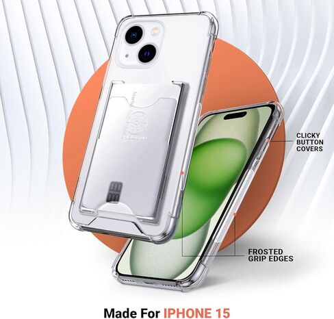 Shields Up Designed for iPhone 16 Pro Max Case, Minimalist Wallet Case with Card Holder (3 Cards) & Ring Stand, [Drop Protection] Slim Protective Cover for iPhone 16 Pro Max (6.9 inch) - Clear in Kuwait