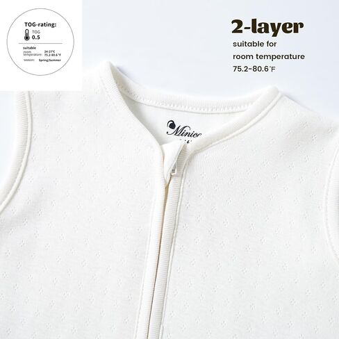Unisex Newborn Wearable Blanket Long Sleeveless Swaddle Transition Sack Light Weight TOG 0.5 for Infant 100% Cotton in Kuwait