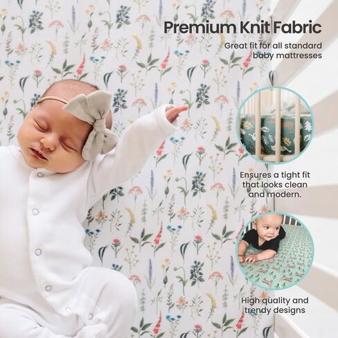 Premium Knit Baby Crib Sheets for Boys and Girls by Copper Pearl: Breathable and Soft, Fitted Crib Sheets for Standard Baby Mattresses, Adorable Designs, Crib Sheet, The Polar Express in Saudi Arabia