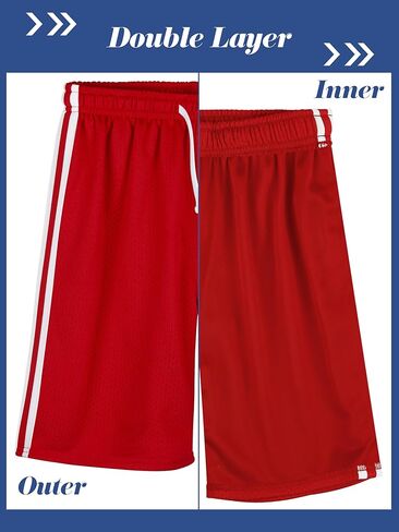 4 قطع من السراويل الرياضية للأولاد، شورتات أداء سريعة الجفاف، شورتات شبكية للأطفال الصغار، شورتات كرة السلة النشطة، شورتات صيفية للأولاد in Kuwait