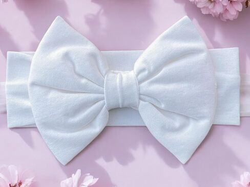 Baby Girl Headbands-Infant Toddler Cotton Handmade Hairbands with Big Bows Child Hair Accessories (Orange, 3-36 Month) in Saudi Arabia