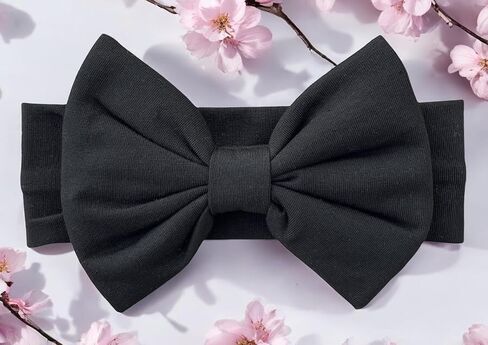 Baby Girl Headbands-Infant Toddler Cotton Handmade Hairbands with Big Bows Child Hair Accessories (Orange, 3-36 Month) in Saudi Arabia