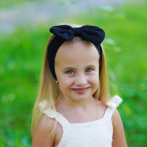 Baby Girl Headbands-Infant Toddler Cotton Handmade Hairbands with Big Bows Child Hair Accessories (Orange, 3-36 Month) in Saudi Arabia