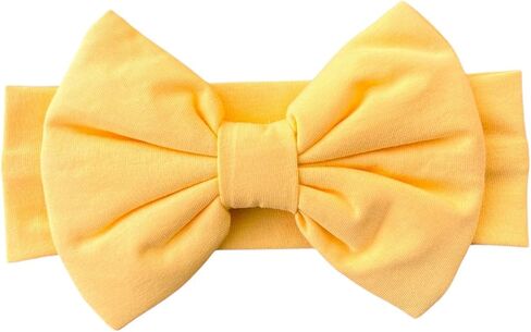 Baby Girl Headbands-Infant Toddler Cotton Handmade Hairbands with Big Bows Child Hair Accessories (Orange, 3-36 Month) in Saudi Arabia