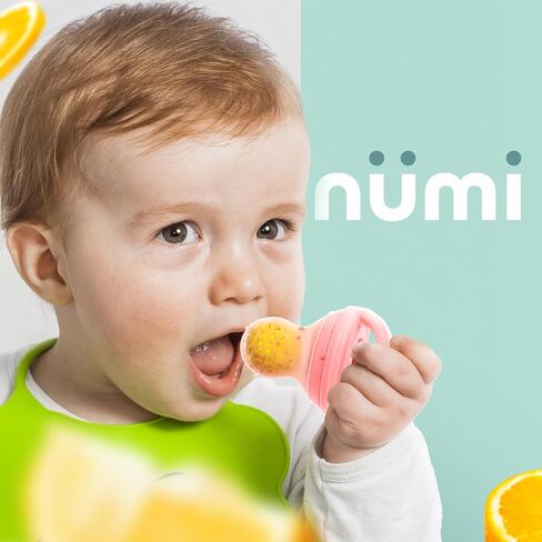 Nümi - أداة تغذية الأطفال - أداة تسنين آمنة ومريحة لتوزيع الطعام للرضع خالية من مادة BPA مع آلية قفل آمنة مثالية للمواد الصلبة وتهدئة اللثة وتغذية خالية من الفوضى (وردي) in Saudi Arabia