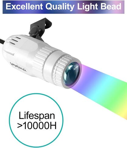 ضوء Pinspot مع جهاز تحكم عن بعد 2 حزمة 15 واط Pinspot Light Plug في كرة الديسكو لمرحلة الحفلات (سلك طاقة طويل جدًا 65 بوصة) in Saudi Arabia