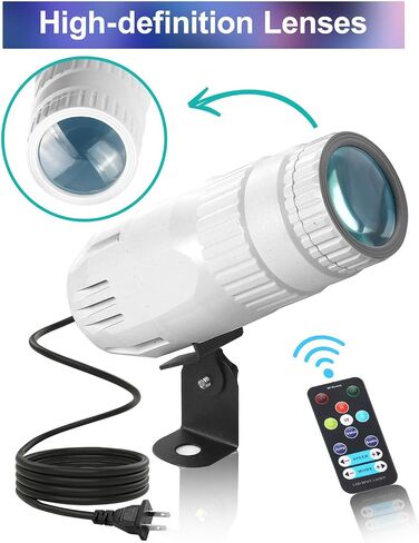 ضوء Pinspot مع جهاز تحكم عن بعد 2 حزمة 15 واط Pinspot Light Plug في كرة الديسكو لمرحلة الحفلات (سلك طاقة طويل جدًا 65 بوصة) in Saudi Arabia