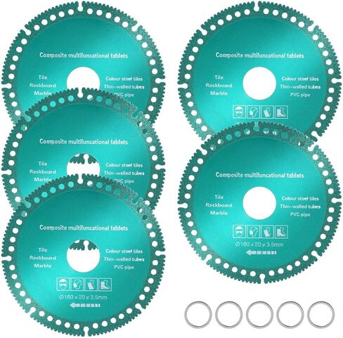 ‎Indestructible Disc for Grinder, 5Pcs 4 Inch Indestructible Disc 2.0 for Angle Grinder, Cutting Discs for Smooth Cutting, Grinding Materials, Cut Everything in Seconds(Color:Green) in Saudi Arabia