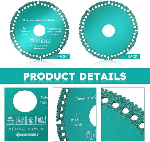 ‎Indestructible Disc for Grinder, 5Pcs 4 Inch Indestructible Disc 2.0 for Angle Grinder, Cutting Discs for Smooth Cutting, Grinding Materials, Cut Everything in Seconds(Color:Green) in Saudi Arabia