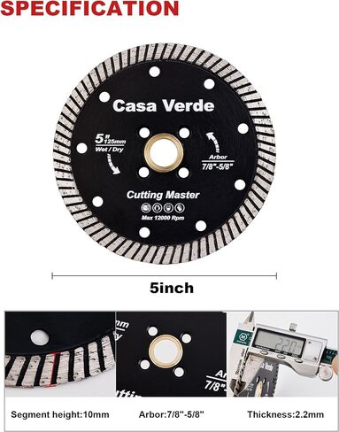 Casaverde 7" Diamond Turbo Blade Granite Blade Dry Cutting for Granite Quartz Quartzite in Kuwait