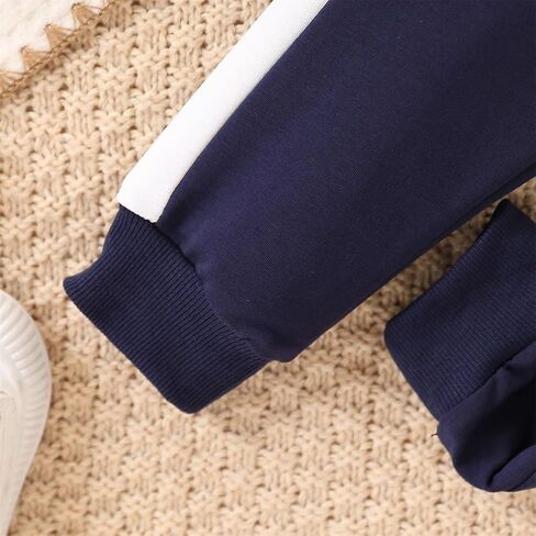 2-6T Toddler Baby Boy Clothes Long Sleeve Hooded Pullover Colorblock Sweatshirt + Pants 2pcs Fall Winter Outfit Set in Saudi Arabia