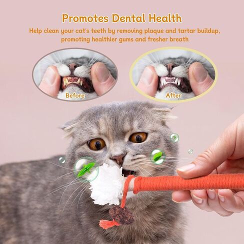 SEVENKA 6 Pack Silvervine Cat Toys, 7.87in/20cm Catnip Cat Chew Toy for Teeth Cleaning, Kitten Toys, Catnip Interactive Cat Toys for Indoor Cats Kittens Kitty Toy in Kuwait