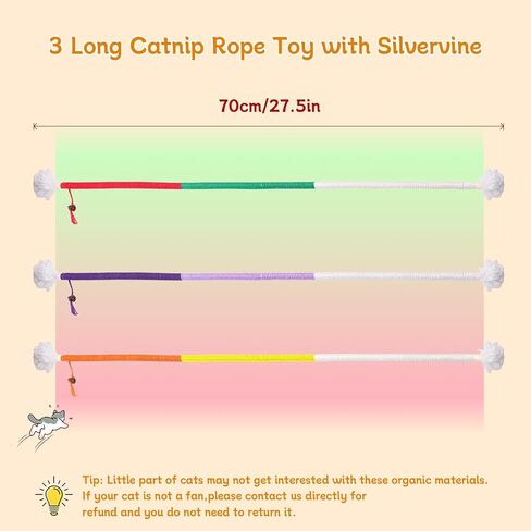 SEVENKA 6 Pack Silvervine Cat Toys, 7.87in/20cm Catnip Cat Chew Toy for Teeth Cleaning, Kitten Toys, Catnip Interactive Cat Toys for Indoor Cats Kittens Kitty Toy in Kuwait