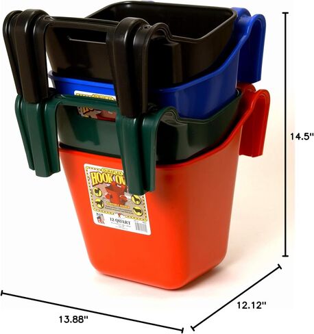 Little Giant® Plastic Hook Over Feeder | Mountable Livestock & Pet Feed Bucket | Horse Feed Bucket | Made in USA | 12 Quarts | Lime Green in Saudi Arabia