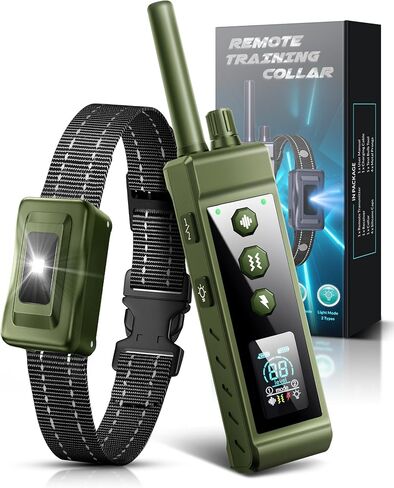 طوق تدريب الكلاب بطول 3200-4265 قدم مع جهاز تحكم عن بعد للكلاب الكبيرة والمتوسطة والصغيرة، مقاوم للماء بدرجة IPX7 مع 4 أوضاع تدريب آمنة، قفل أمان، طوق لحاء الكلاب الإلكتروني لجميع السلالات (أزرق داكن) in Saudi Arabia
