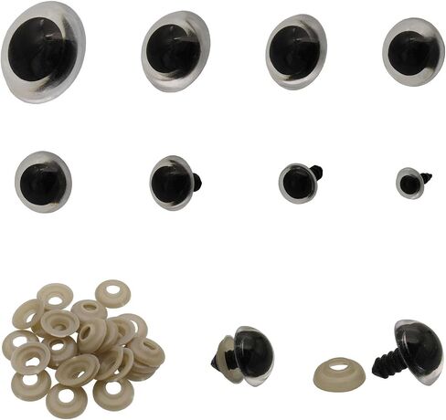 150Pcs 10-30mm Blue Large Plastic Safety Eyes Craft Safety Eyes DIY Eyes with Washers for Plush Animal Teddy Bear Doll Puppet Crafts in Saudi Arabia
