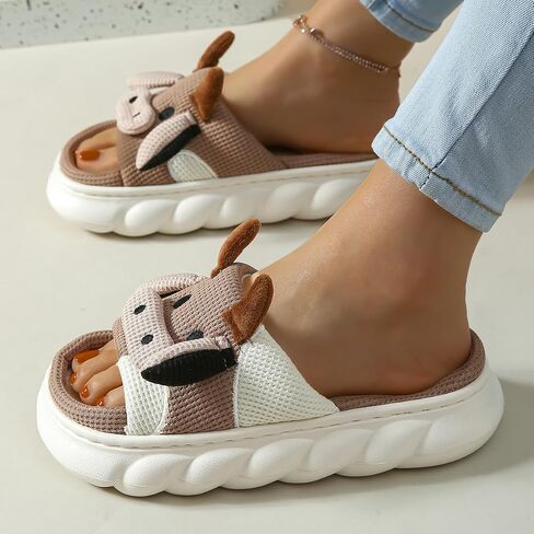 Fuzzy Cow Slippers for Women, Soft Animal House Slippers in Kuwait
