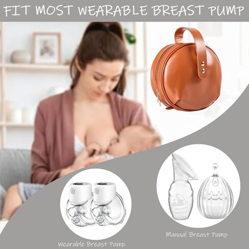 Pumping Bag for Wearable Breast Pump, Mini Breastpump Bag Case for Wireless Pumps, Hands Free Breast Pump Storage Pouch Bag for Working Moms Outdoor (Brown) in Saudi Arabia