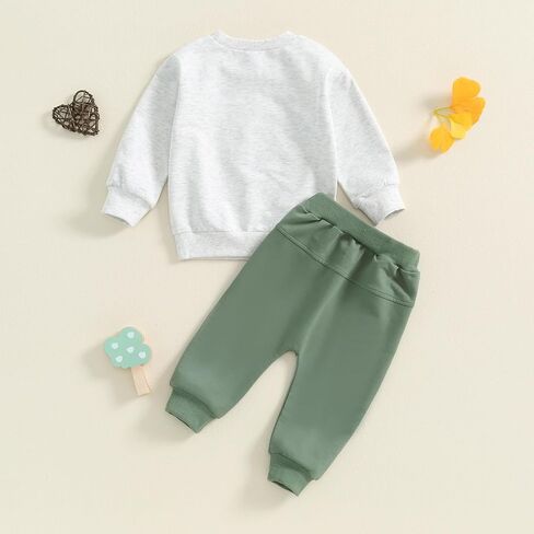 Toddler Baby Boys Tractor Clothes Letter Truck Print Farm Sweatshirt Long Jogger Pants Baby Shower Coming Home Outfit in Saudi Arabia
