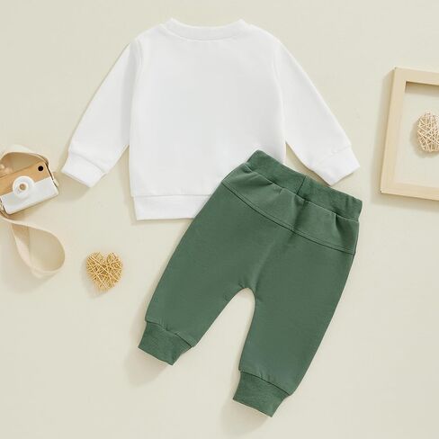 Toddler Baby Boys Tractor Clothes Letter Truck Print Farm Sweatshirt Long Jogger Pants Baby Shower Coming Home Outfit in Saudi Arabia