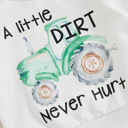Toddler Baby Boys Tractor Clothes Letter Truck Print Farm Sweatshirt Long Jogger Pants Baby Shower Coming Home Outfit in Saudi Arabia