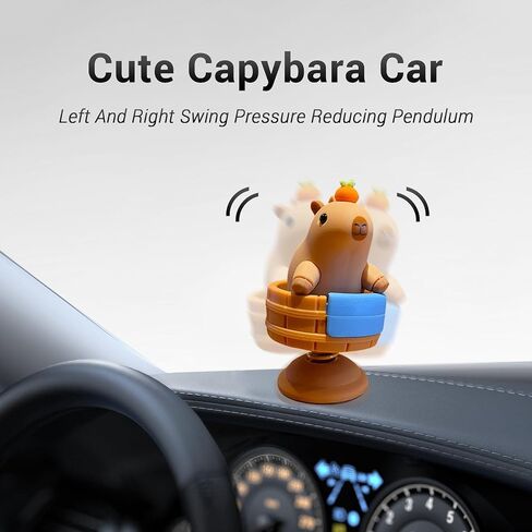 Cute Capybara Car Dashboard Swinging Decorations Rearview Mirror Interior Ornament Funny Capybara Decorate Duck Decor Desktop Decoration Universal Animal Accessories Gift for Owners in Kuwait
