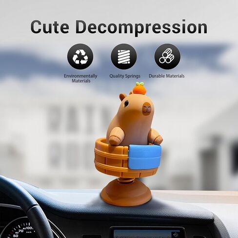 Cute Capybara Car Dashboard Swinging Decorations Rearview Mirror Interior Ornament Funny Capybara Decorate Duck Decor Desktop Decoration Universal Animal Accessories Gift for Owners in Kuwait